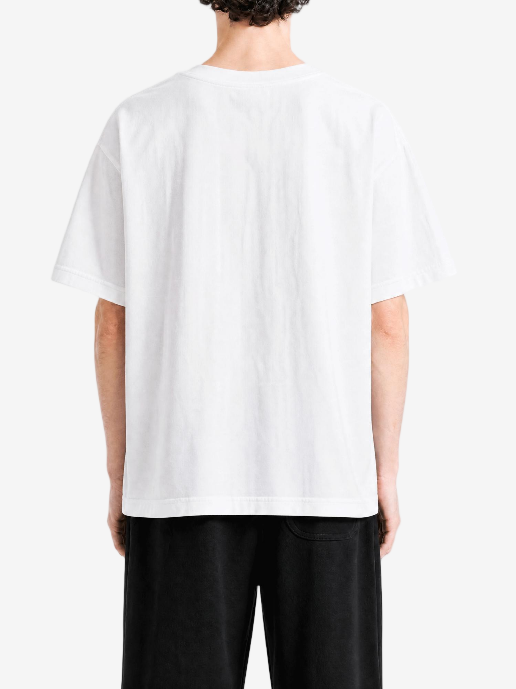 White t-shirt, full body view