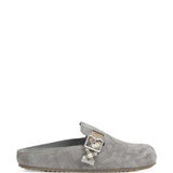 Grey sandals, front view