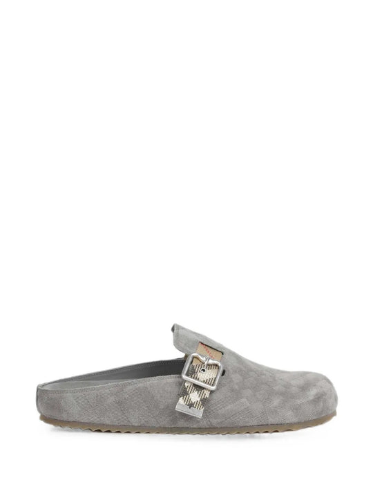 Grey sandals, front view