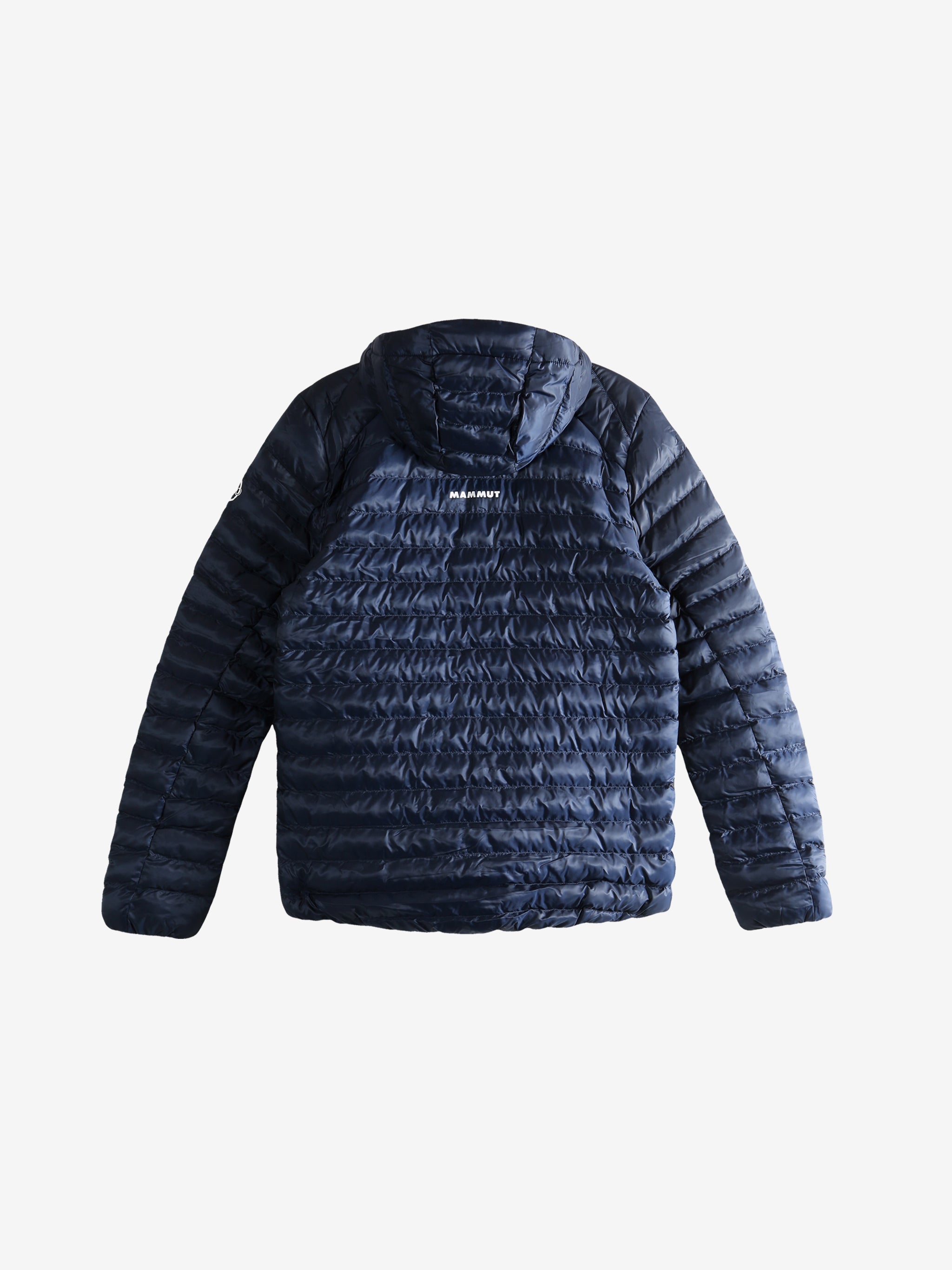 Blue jacket, back view