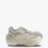 Tan shoes, side view