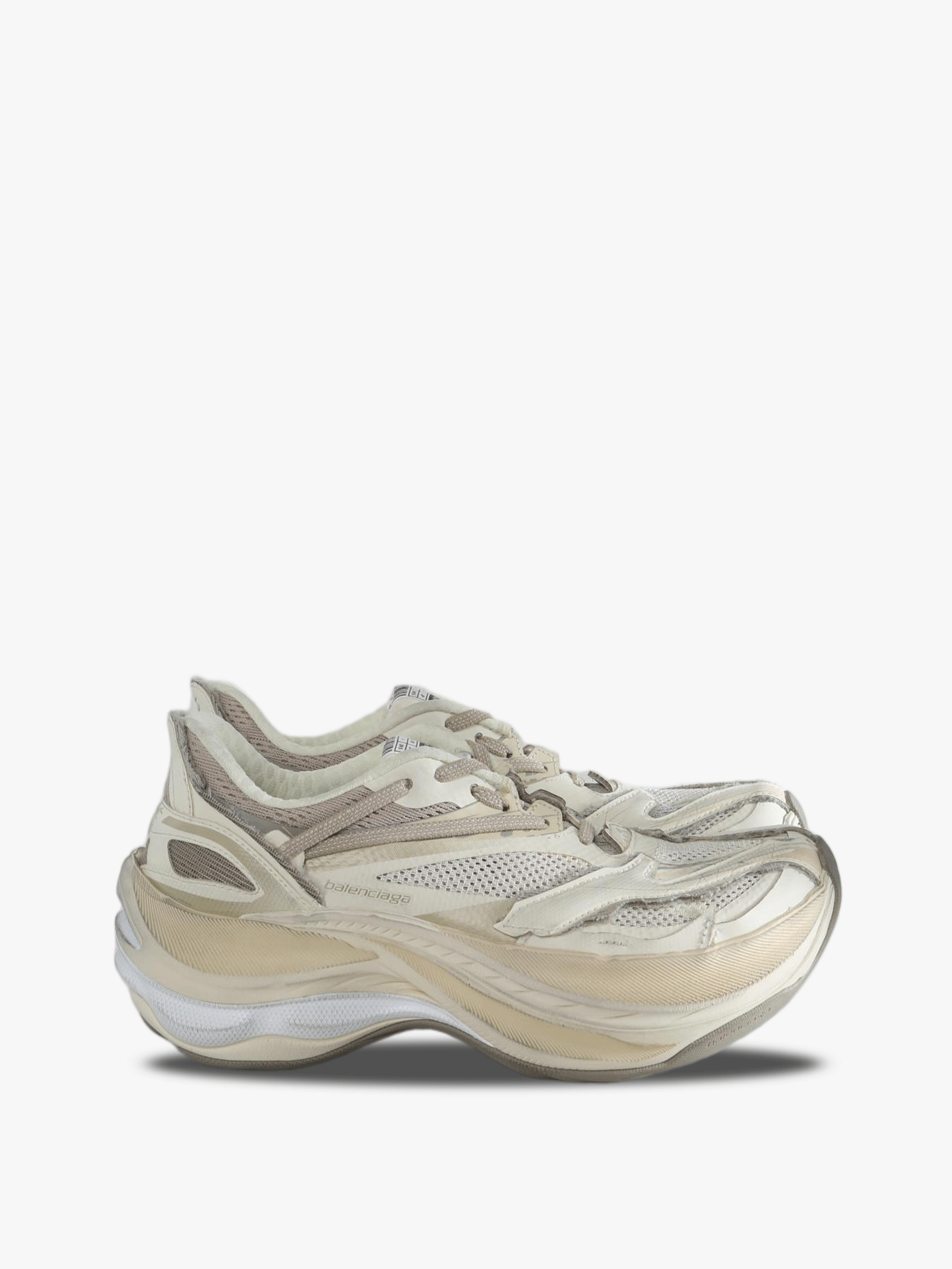 Tan shoes, side view