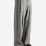 Grey pants worn by a person, showing the pants' fit