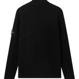 Black polo shirt, back view