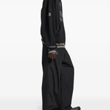 black hoodie, full body view
