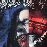 Close up of black t-shirt,showing texture of the cotton fabric.