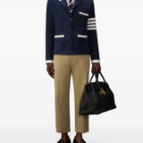 Navy knitwear, full body view