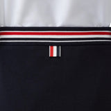 Close up of Navy skirt, showing detail