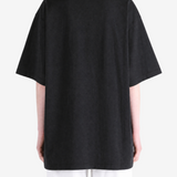 Black t-shirt, full body view