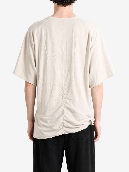 Tan t-shirt, full body view