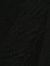 Close up of black scrarf, showing texture of the acrylic and wool fabric