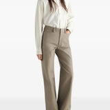 Tan pants, full body view