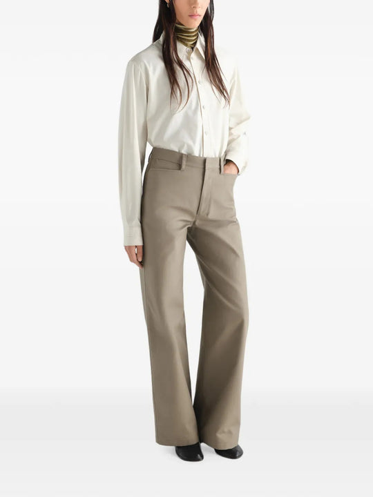 Tan pants, full body view