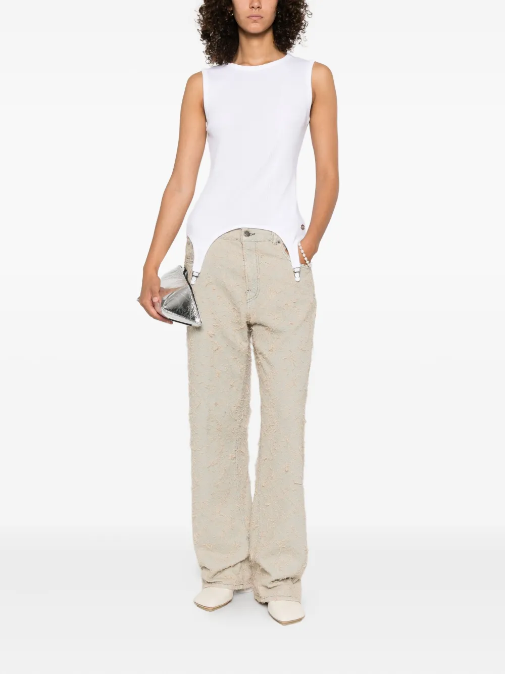 White top, full body view