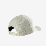 Tan hat, back view