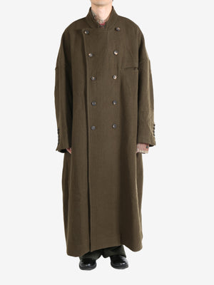 ZIGGY CHEN - Men Double-Breasted Stand Collar Coat