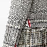 THOM BROWNE - Women Fair Isle Jersey Float Jacquard Cropped Crew Neck Cardigan