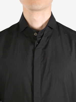DEEPTI Men Long Sleeve Shirt with Button Pleat Cutaway Collar