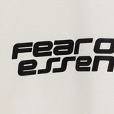 Close up of the white t-shirt, showing texture of the polyester and cotton fabric