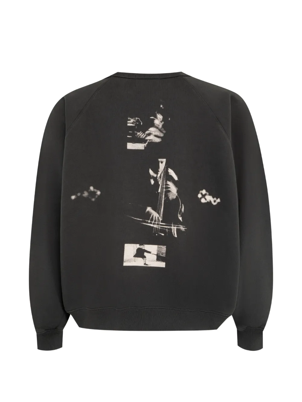 Blac hoodie, back view