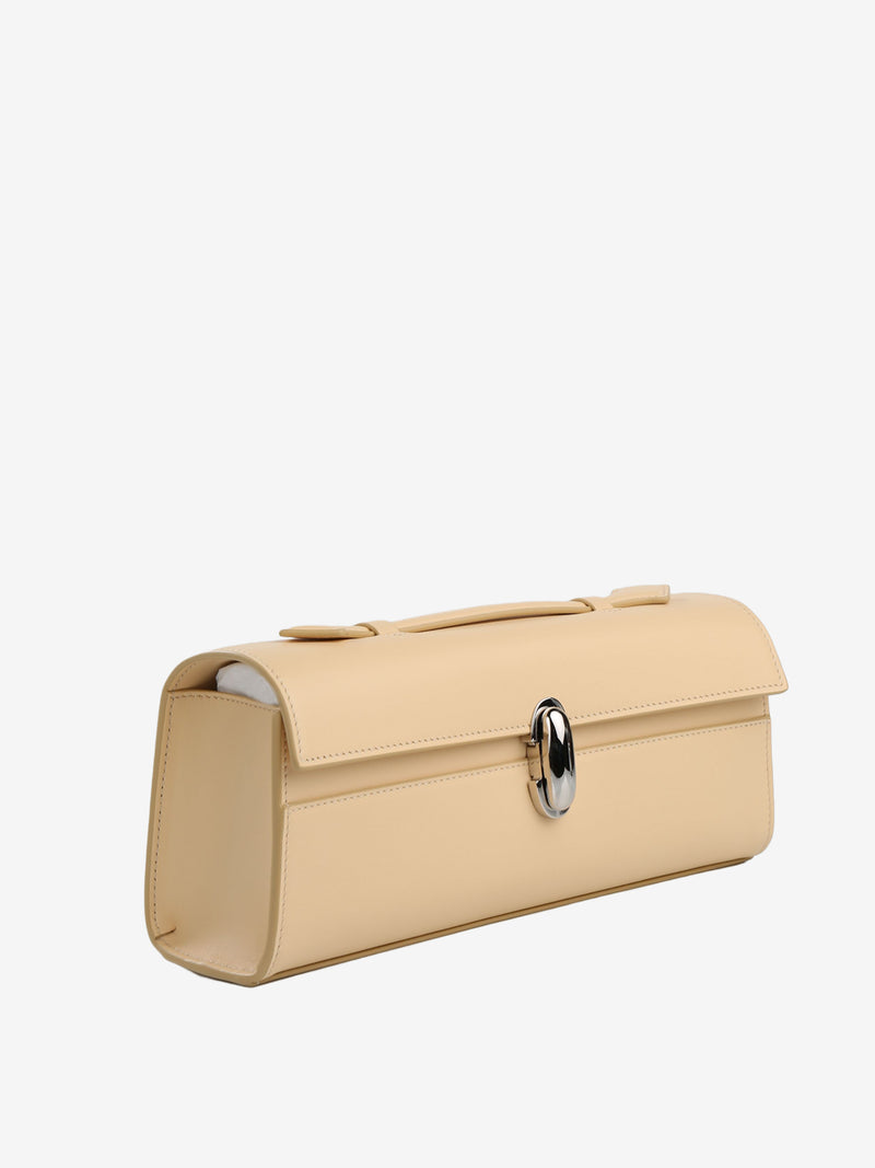 Tan bag, side view