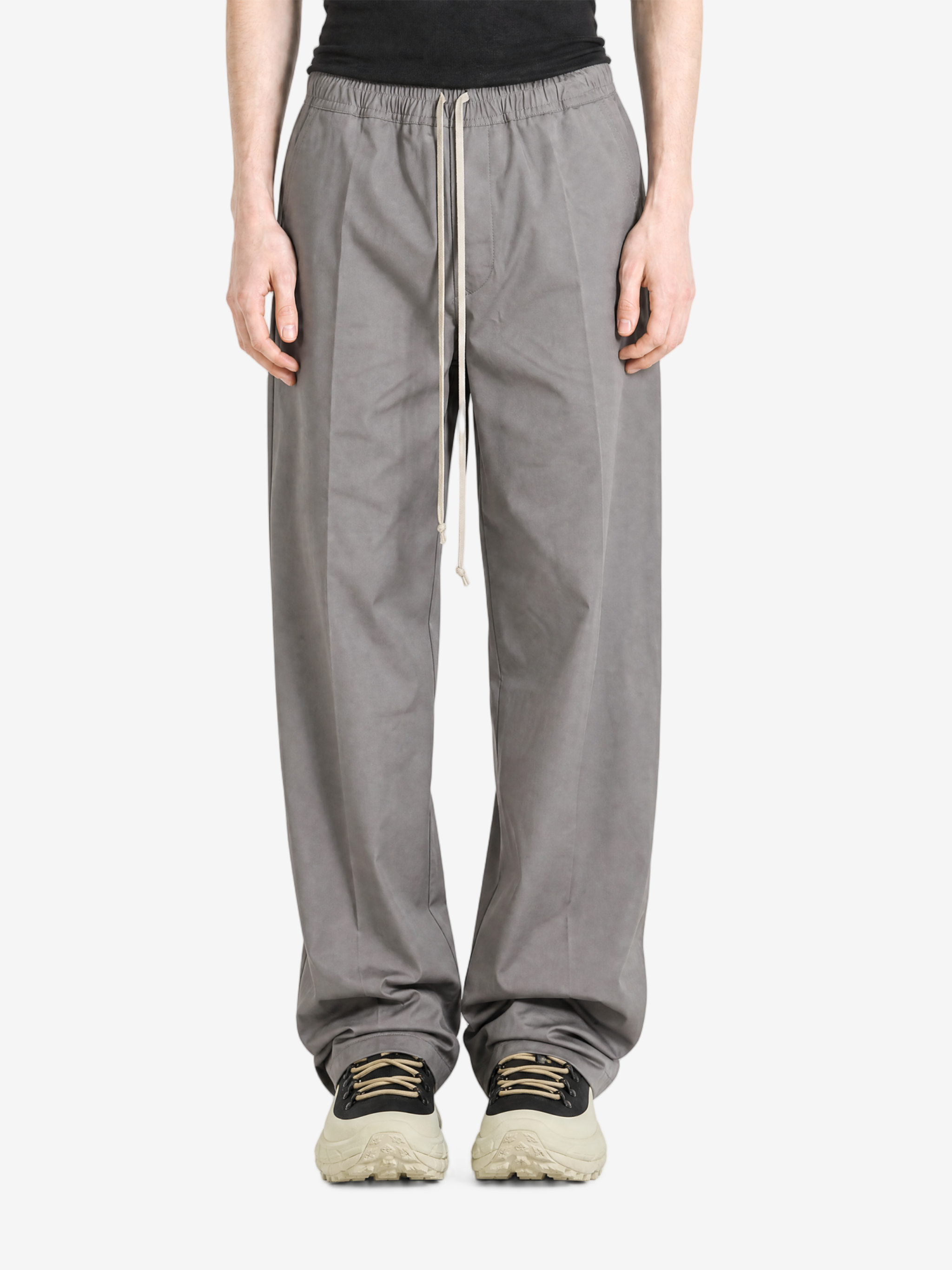 Grey pants, full body view