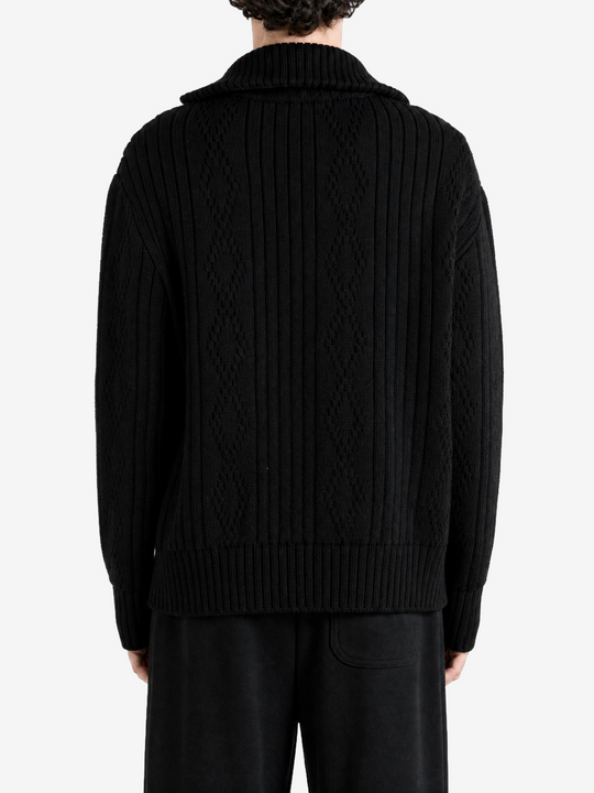 Black knitwear, front view