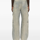 Blue jeans worn by a person, showing the jeans' fit