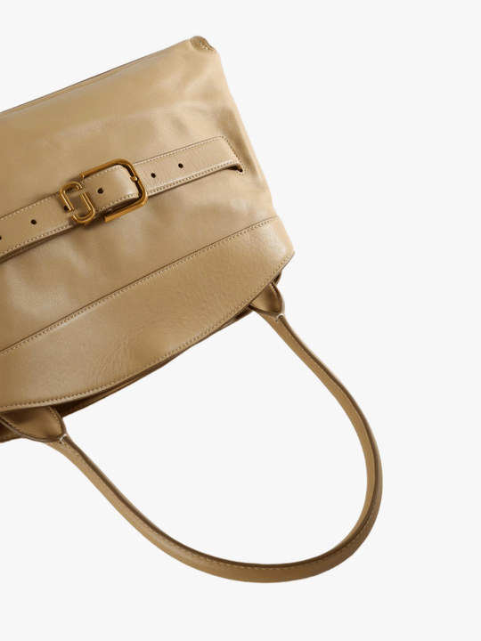 Tan bag, front view