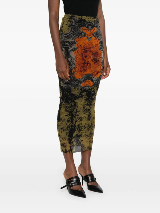 Black skirt worn by a person, showing the skirt fit