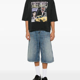 Black t-shirt, full body view