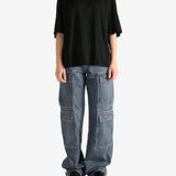 Black t-shirt, full body view