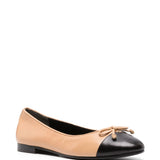 Tan shoes, side view