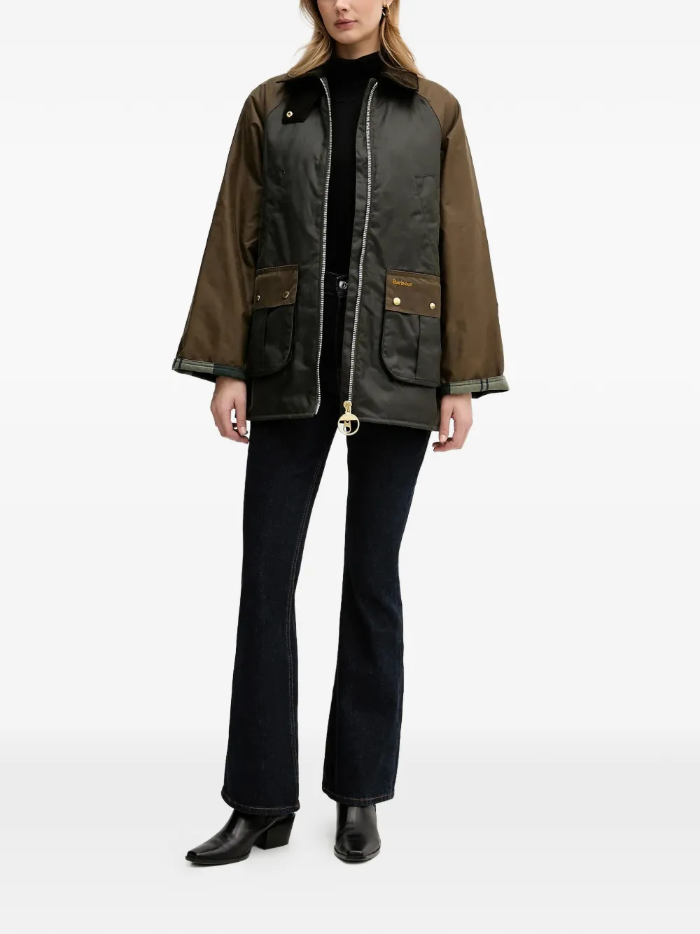 Brown jacket, full body view
