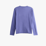 Purple t-shirt, back view