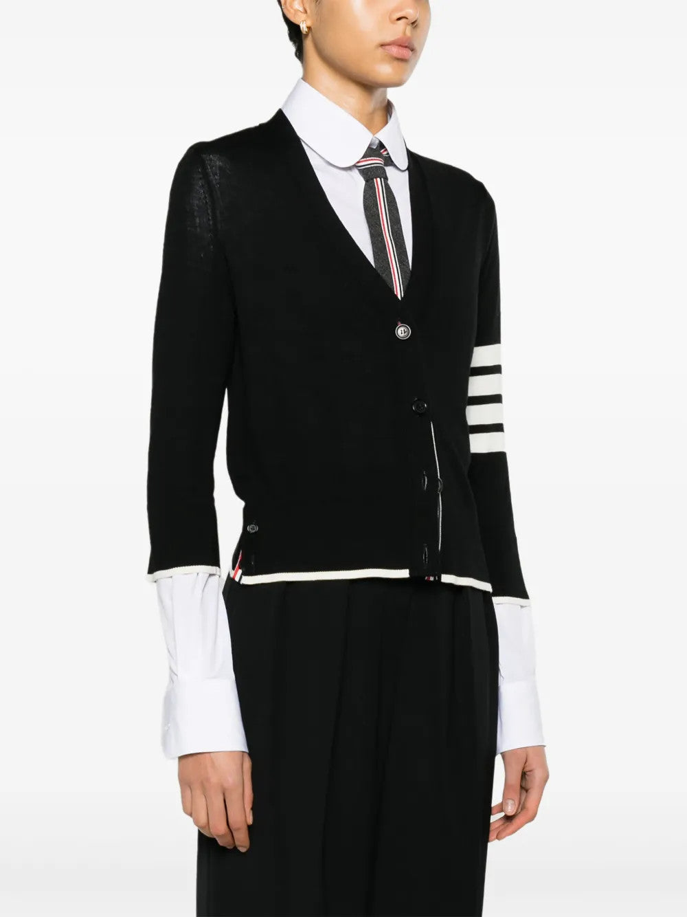 Black knitwear, full body view