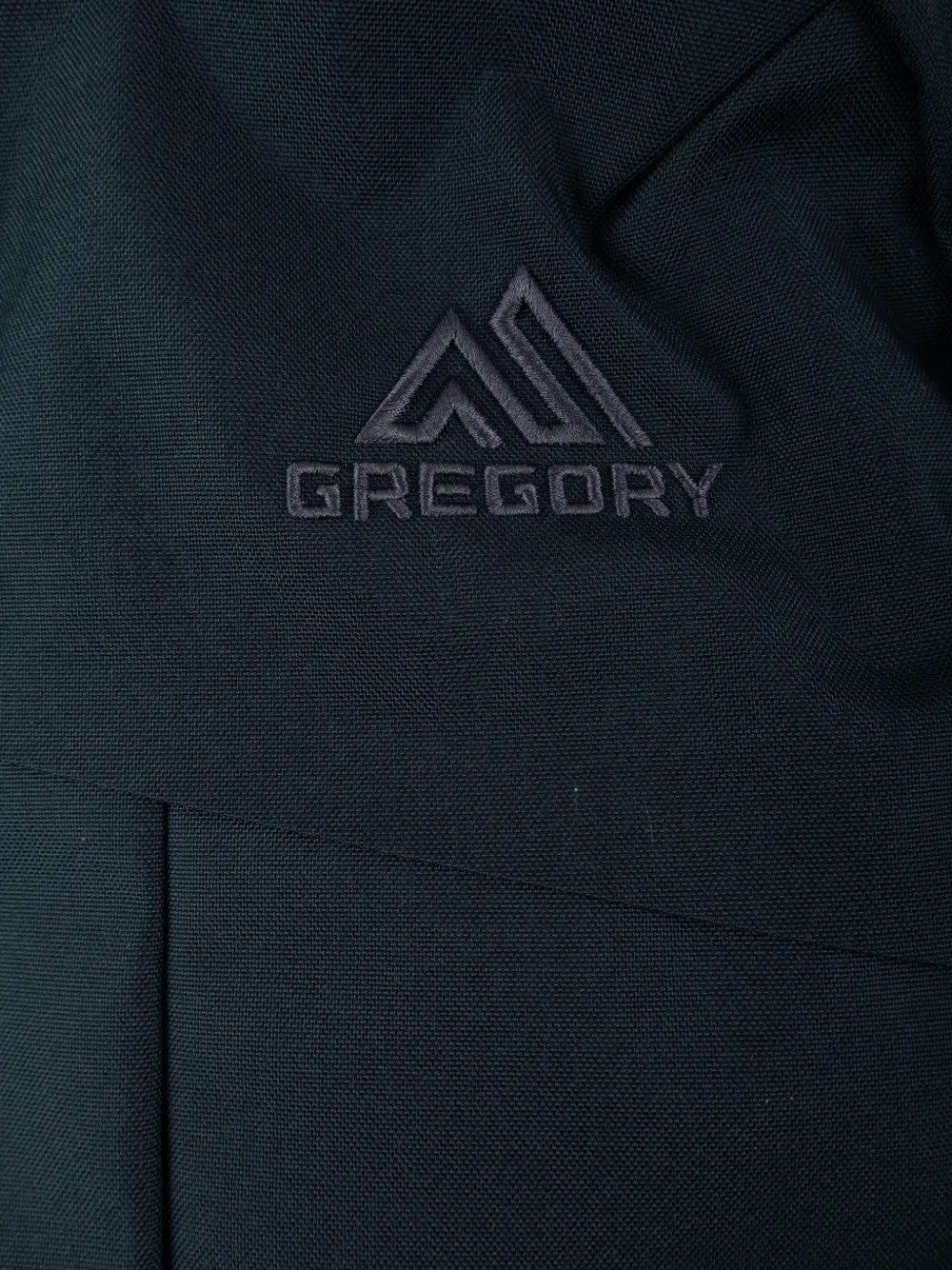 Close up of Navy bag, showing texture of the 100% nylon fabric