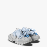Blue loafers-mules, side view