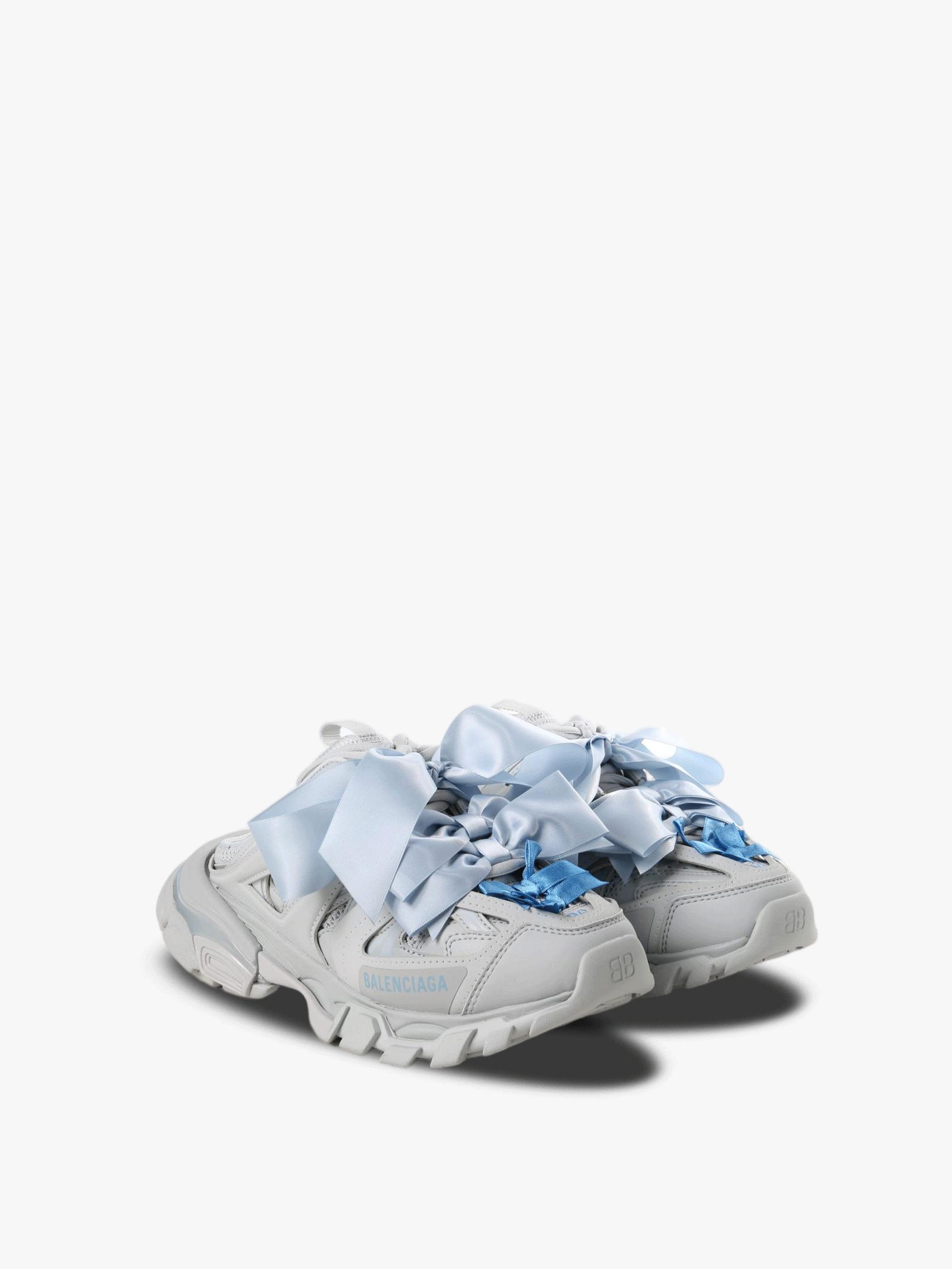 Blue loafers-mules, side view