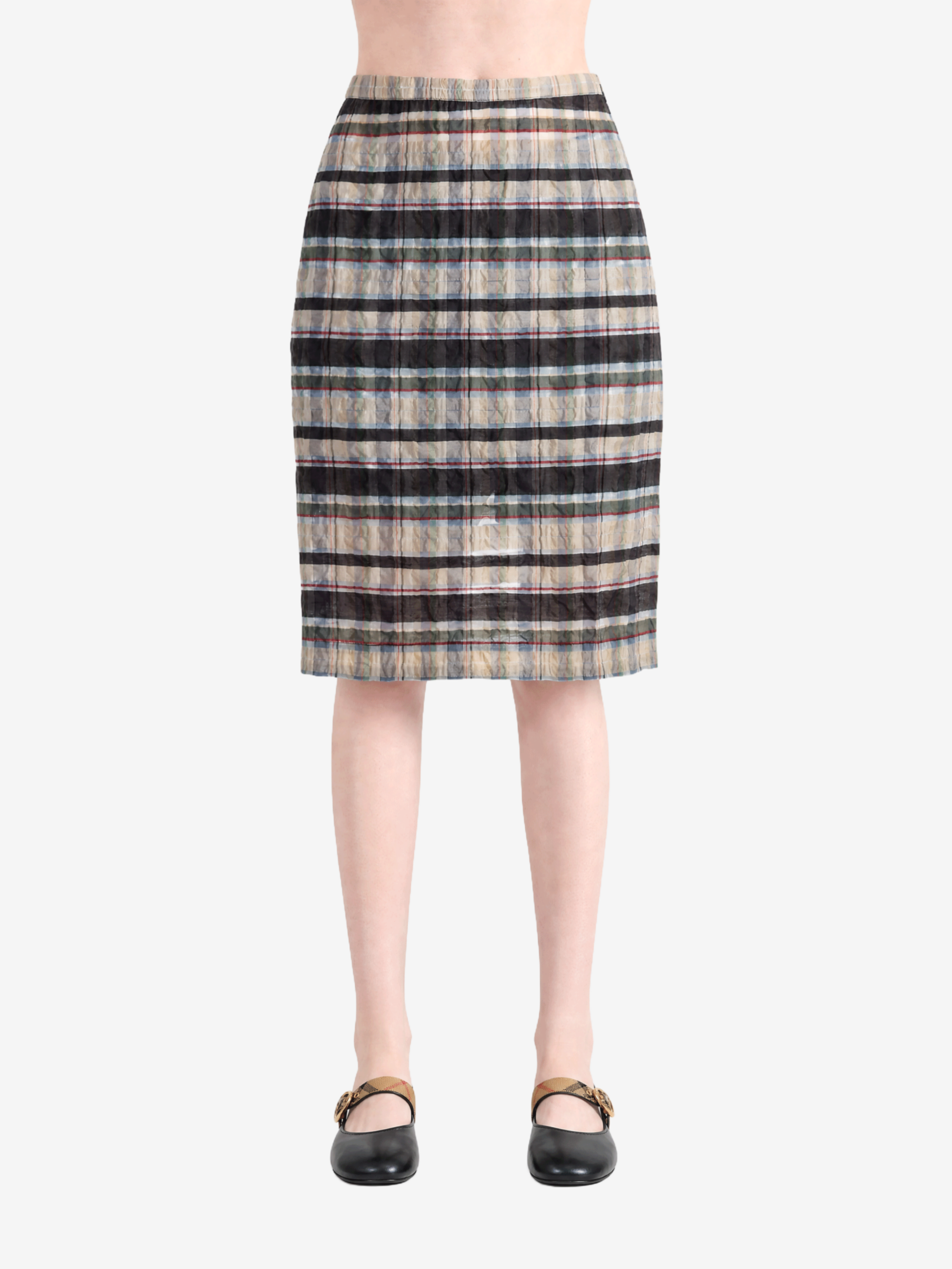 Tan knitwear, full body view