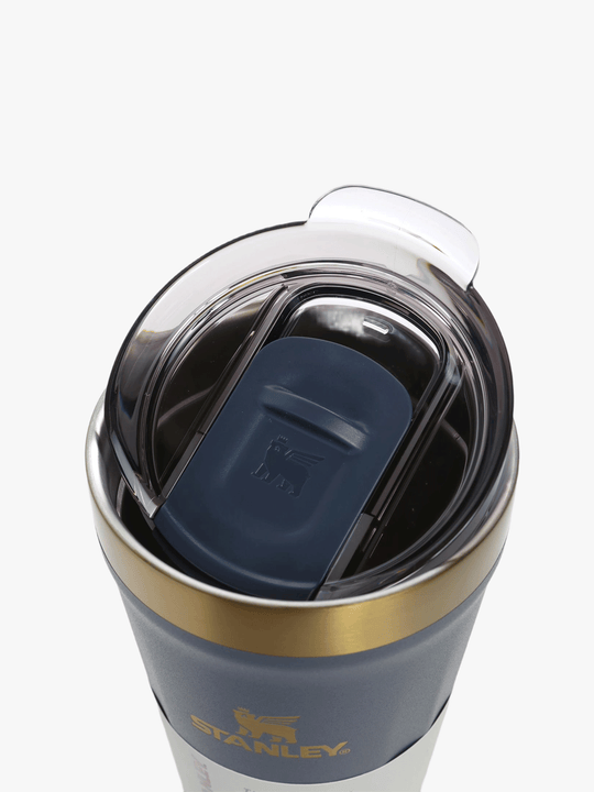 close up of blue home, showing texture of the stainless steel fabric