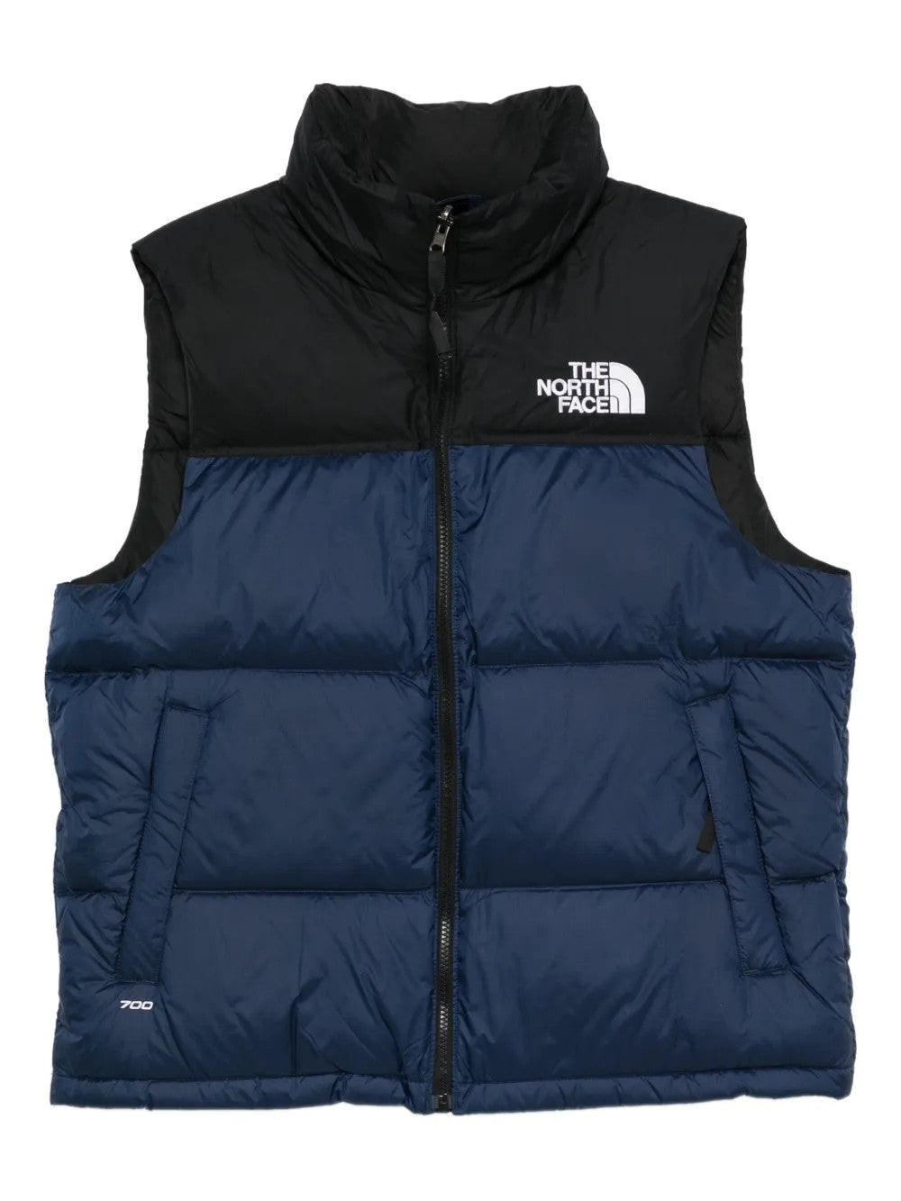 Navy top, front view