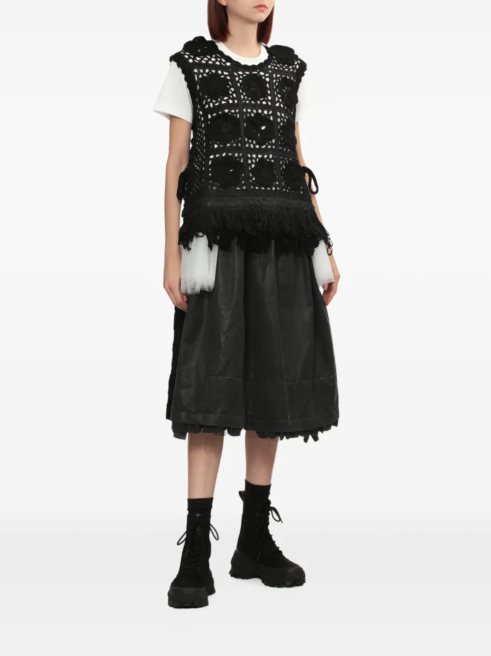 black top, full body view