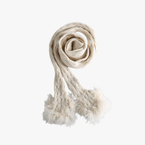 White scarves, front view