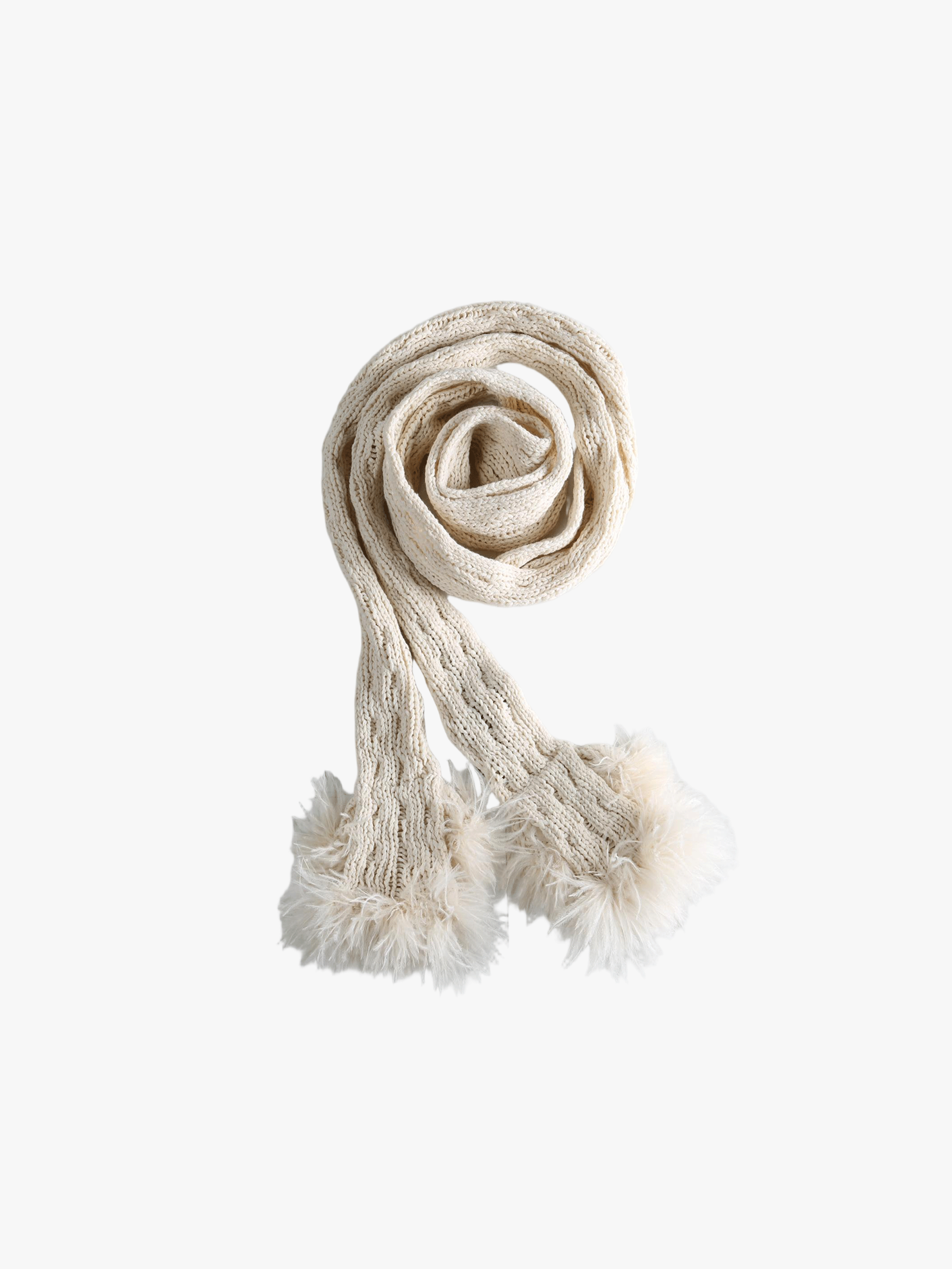 White scarves, front view