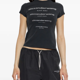 ALEXANDER WANG - Women Hotfix Gradient Logo Fitted Tee