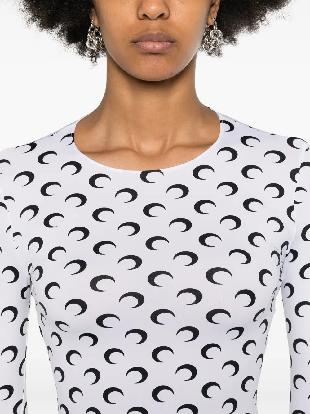 MARINE SERRE - Women Moon Printed Jersey Ls Crewneck Top – Atelier
