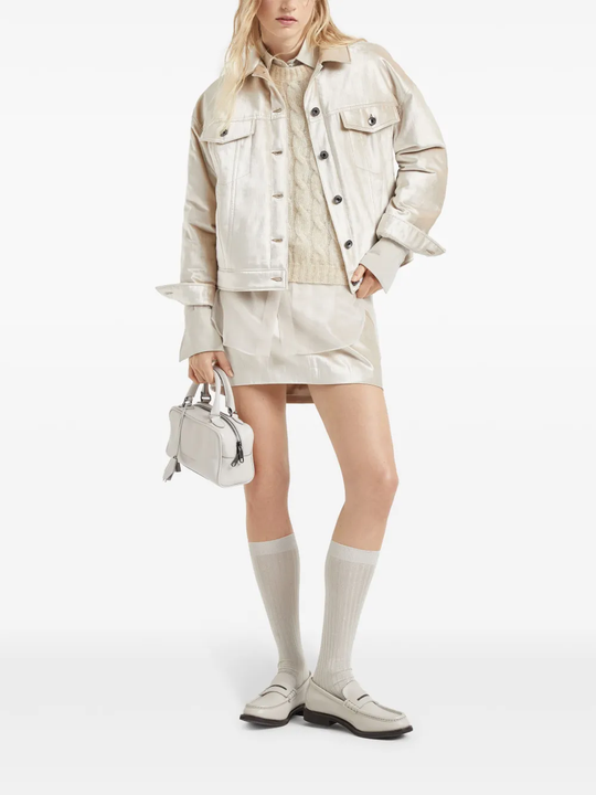 Tan knitwears, full body view