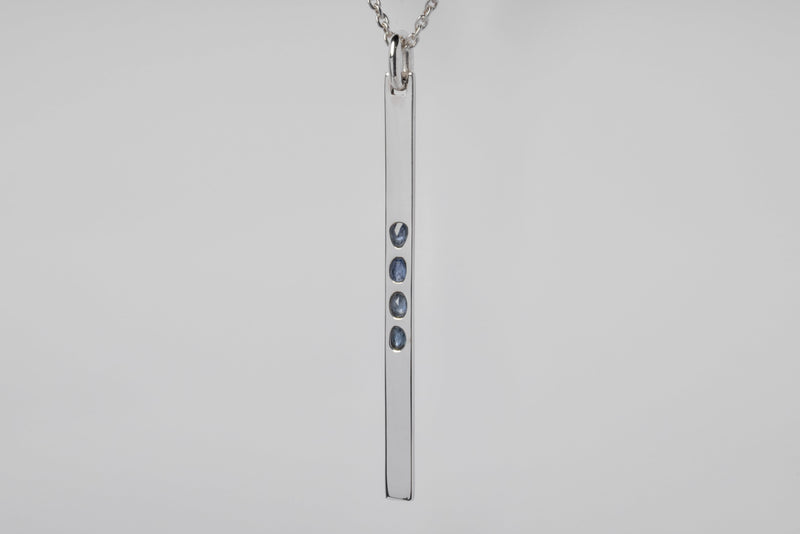 PARTS OF FOUR - Plate Necklace (1.6 CT, 4 Blue Sapphire Faceted Slab, Half, PA+SAF)