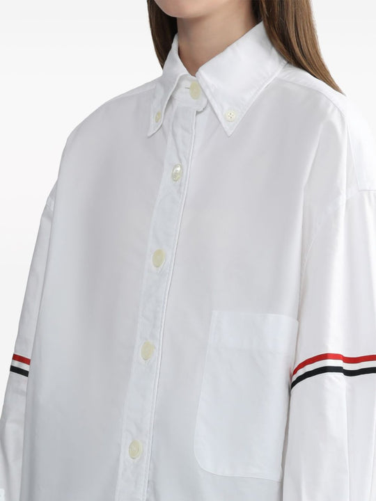 Close up of white shirt, showing texture of the cotton fabric